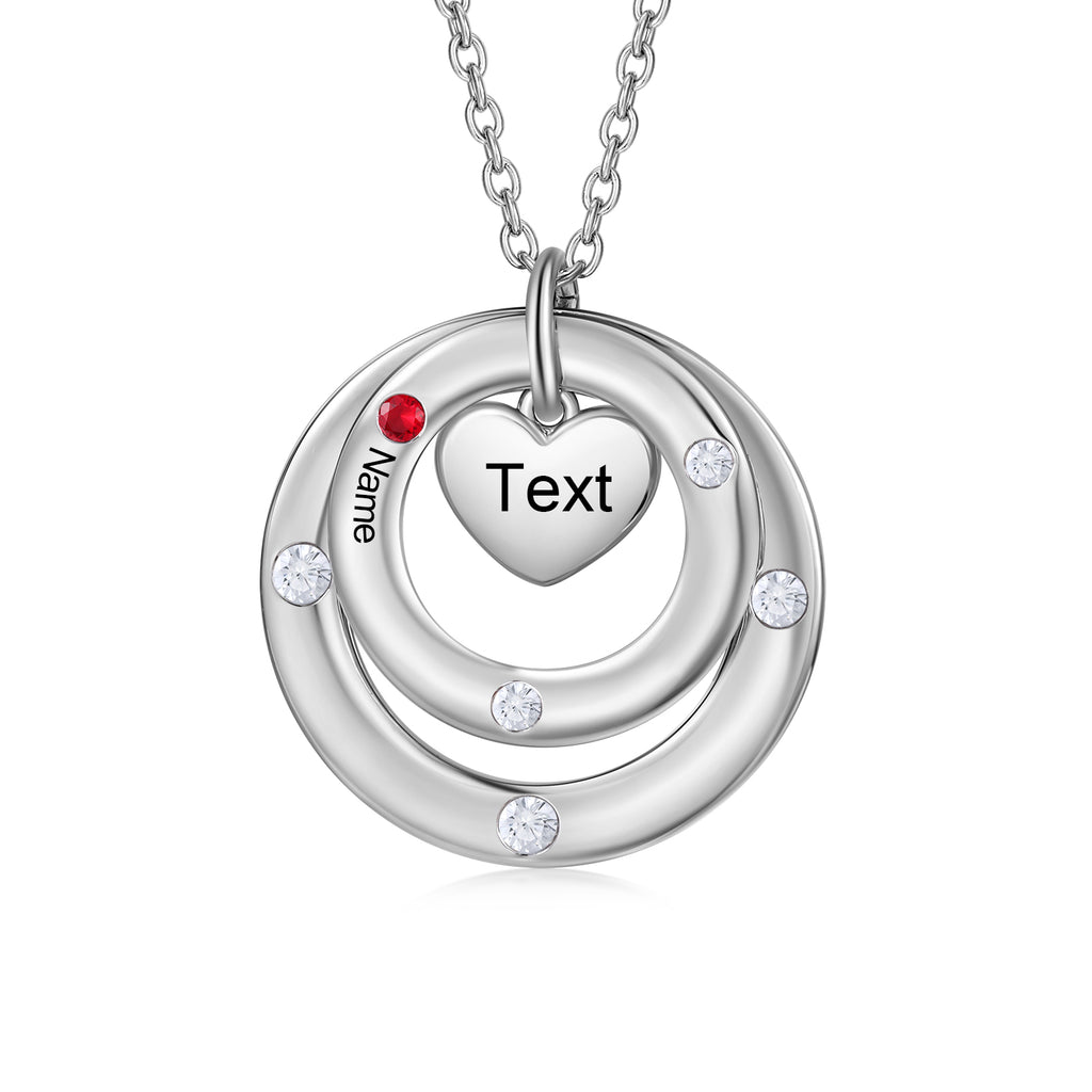 Custom birthstone circles necklace