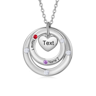 Custom birthstone circles necklace
