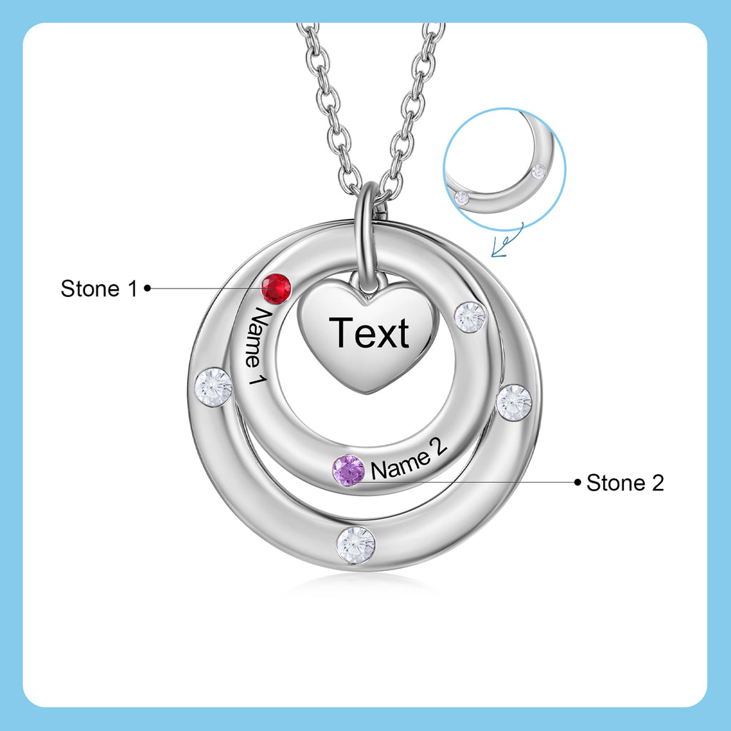 Custom birthstone circles necklace