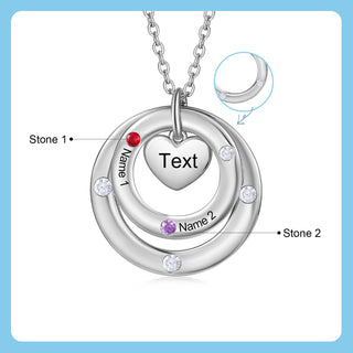 Custom birthstone circles necklace