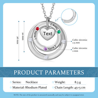 Custom birthstone circles necklace