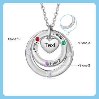 Custom birthstone circles necklace