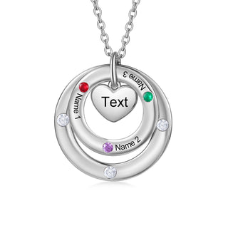 Custom birthstone circles necklace