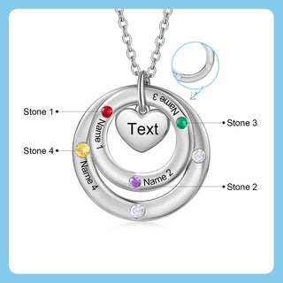 Custom birthstone circles necklace