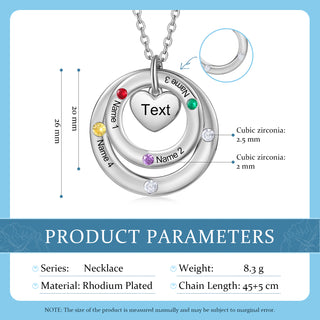 Custom birthstone circles necklace
