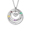 Custom birthstone circles necklace