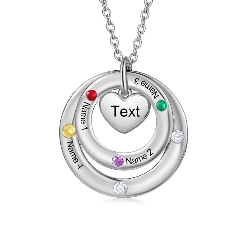 Custom birthstone circles necklace
