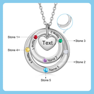 Custom birthstone circles necklace