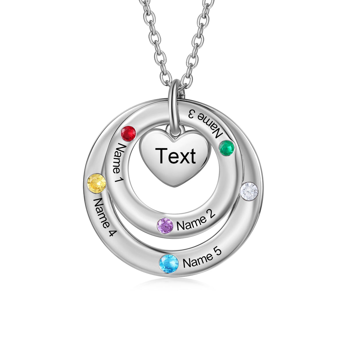 Custom birthstone circles necklace