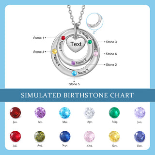Custom birthstone circles necklace