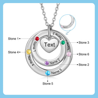 Custom birthstone circles necklace