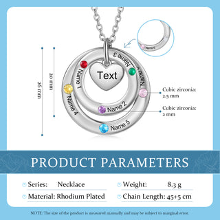 Custom birthstone circles necklace
