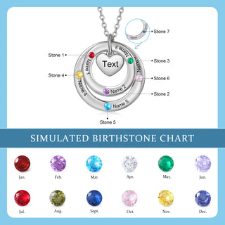 Custom birthstone circles necklace