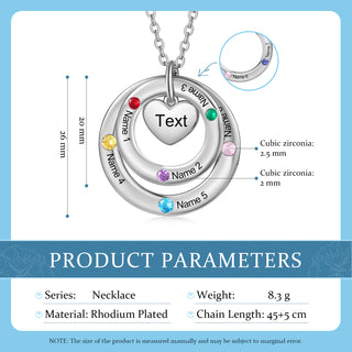 Custom birthstone circles necklace
