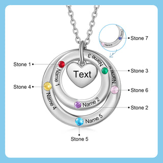 Custom birthstone circles necklace