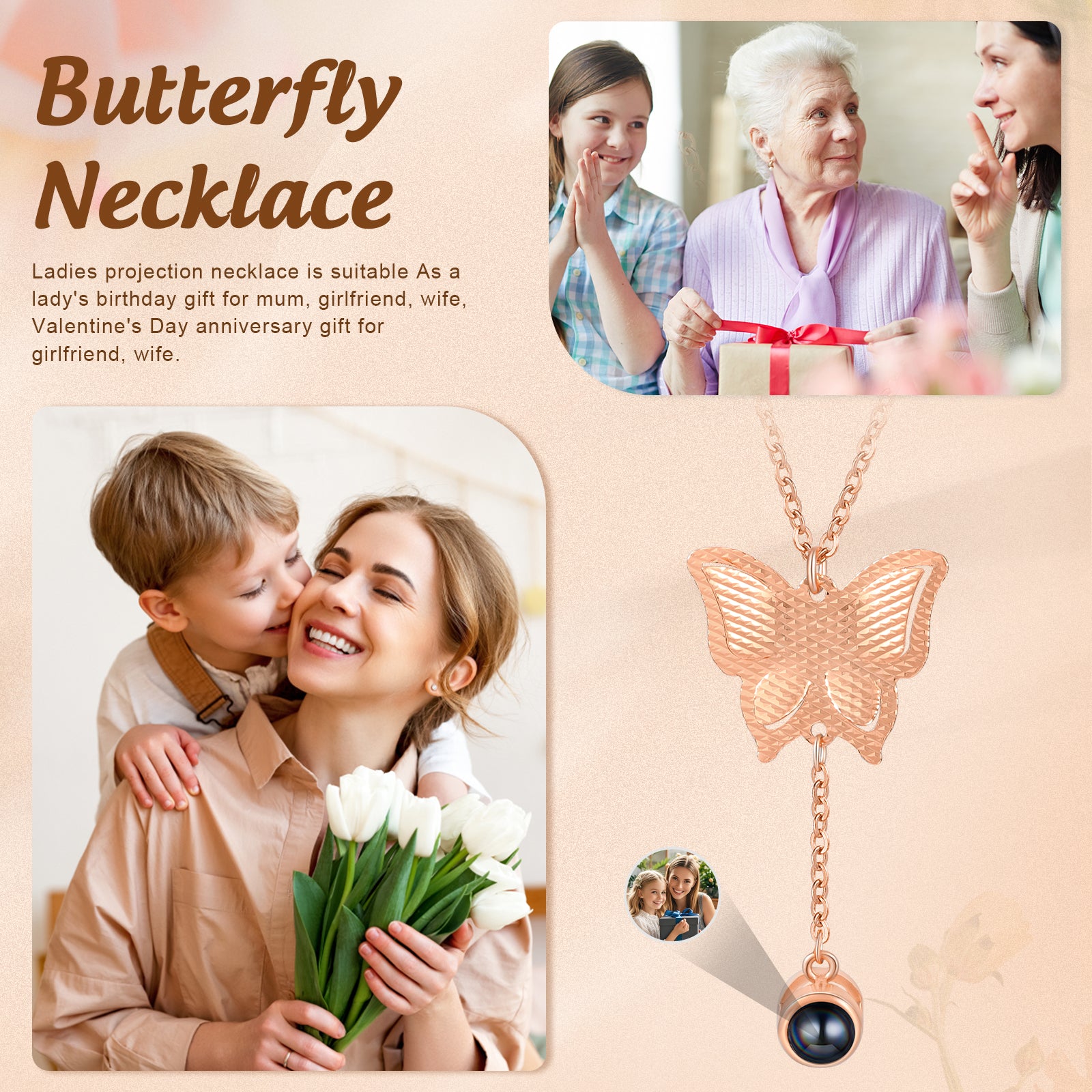 Custom Photo Projection Necklace