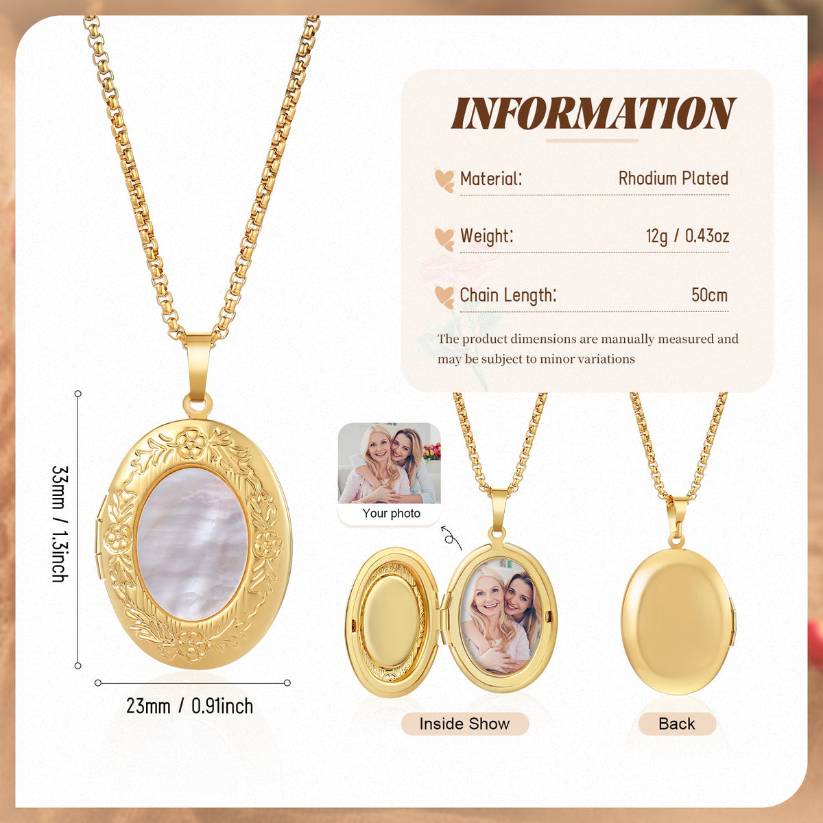 Custom Photo Open and Close Album Necklace