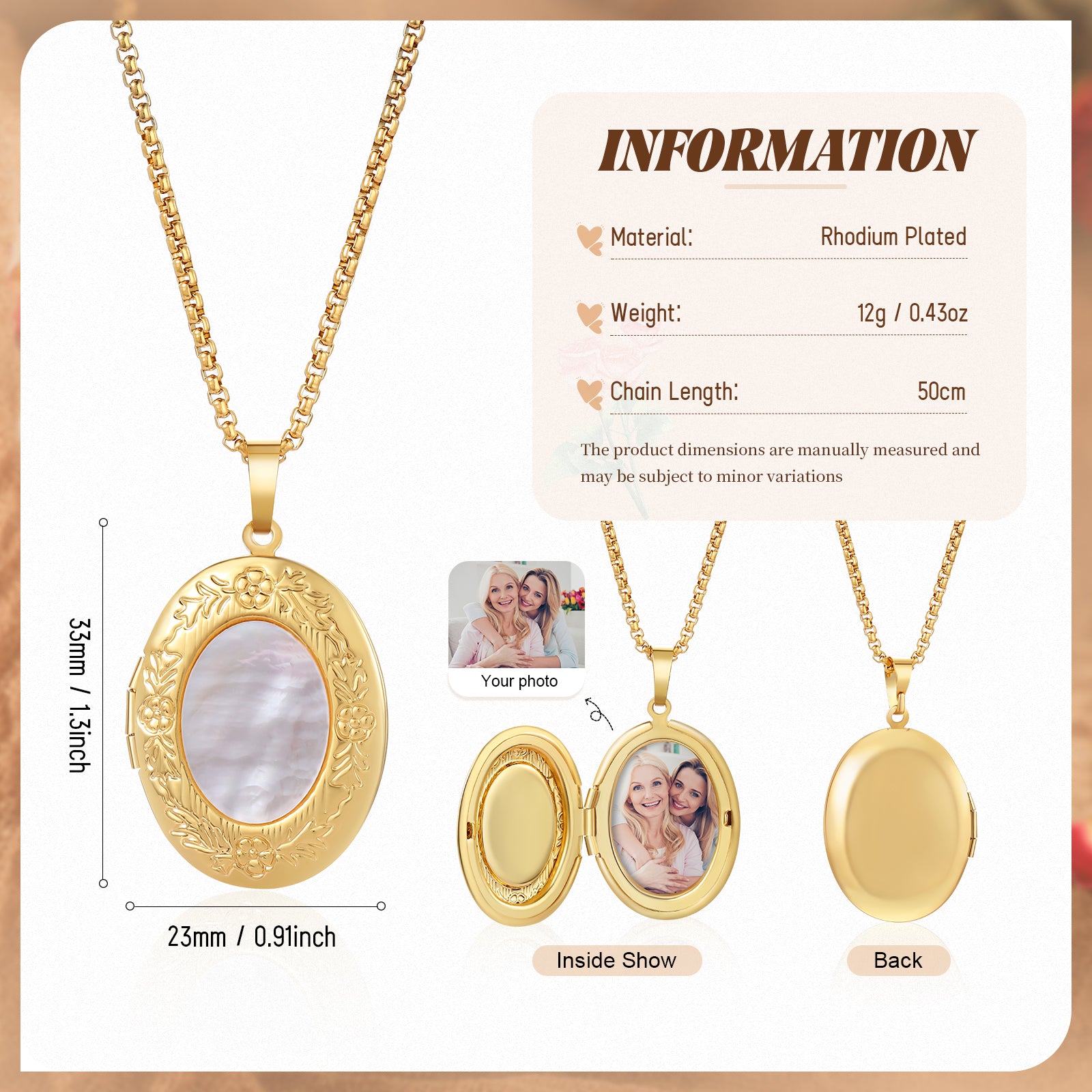 Custom Photo Open and Close Album Necklace
