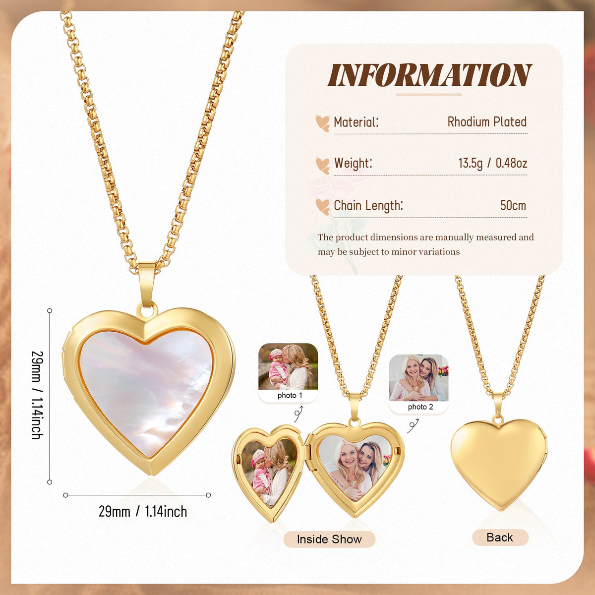 Custom Photo Open and Close Album Necklace