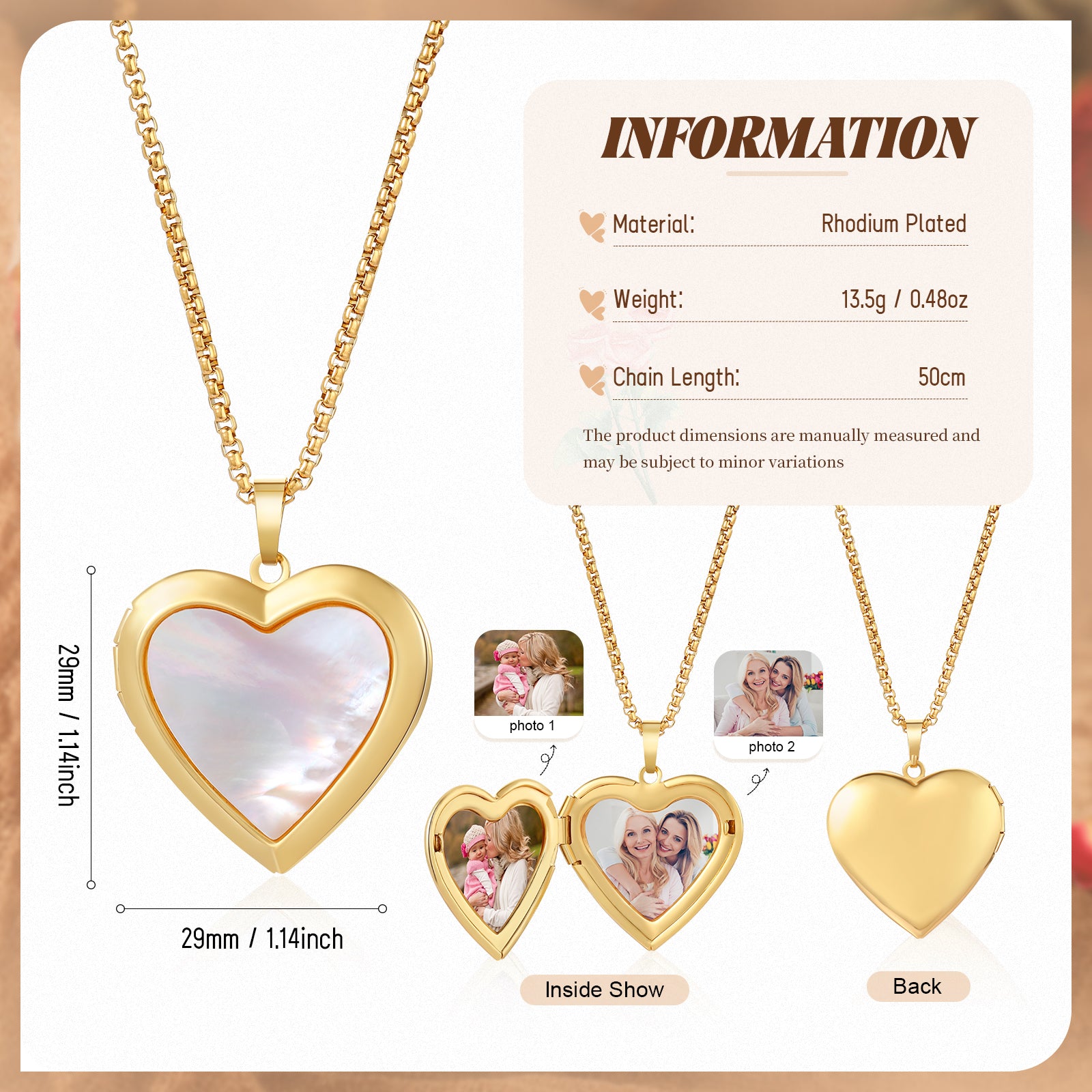 Custom Photo Open and Close Album Necklace