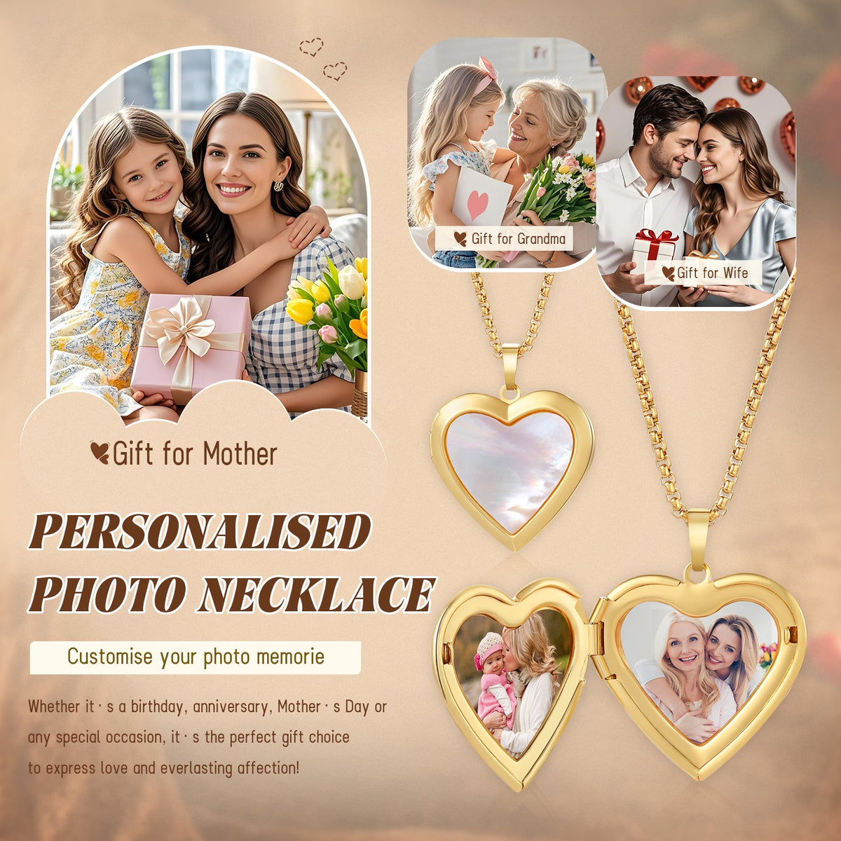 Custom Photo Open and Close Album Necklace