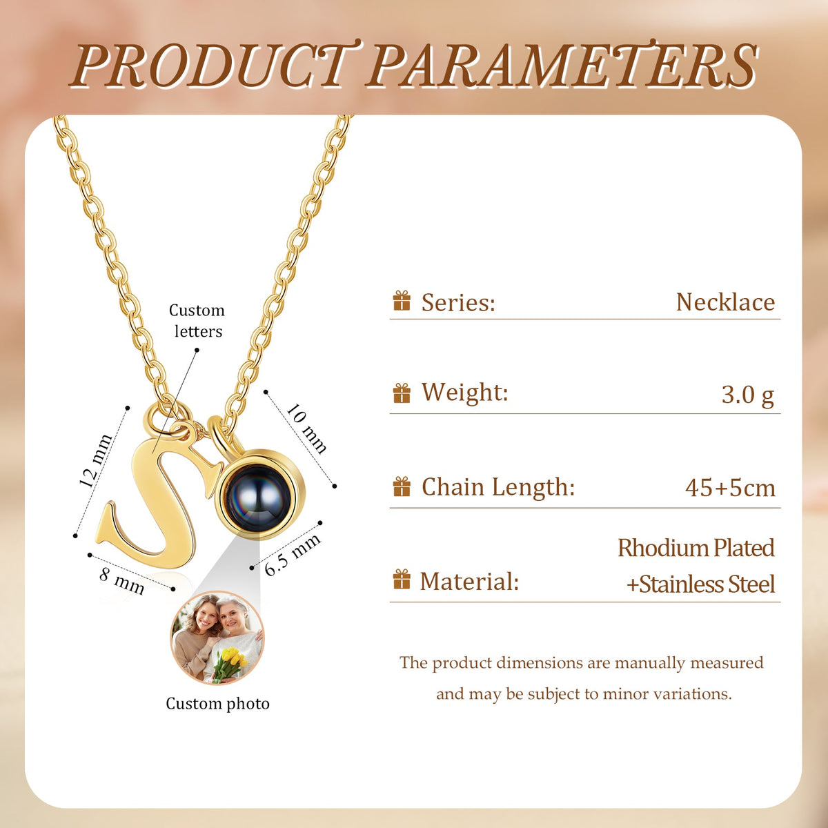 Custom Photo Projection Necklace