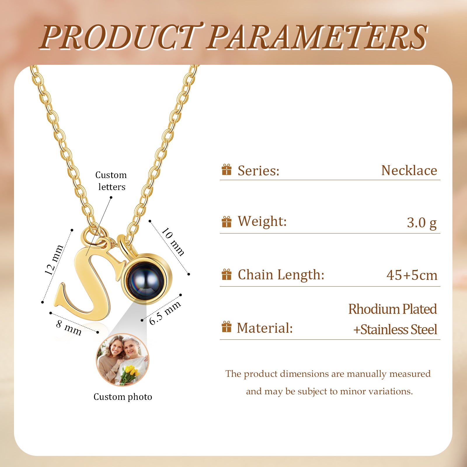 Custom Photo Projection Necklace