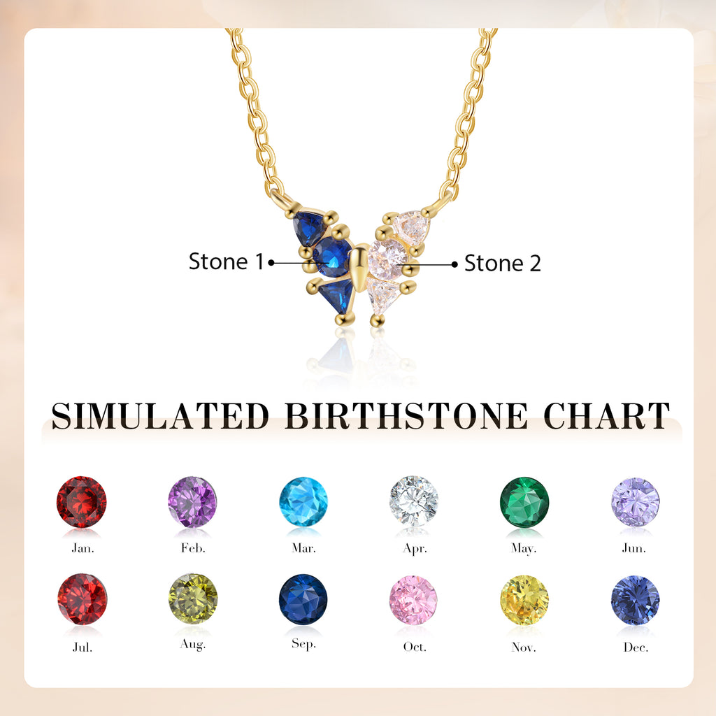 Custom Birthstone Butterfly Necklace