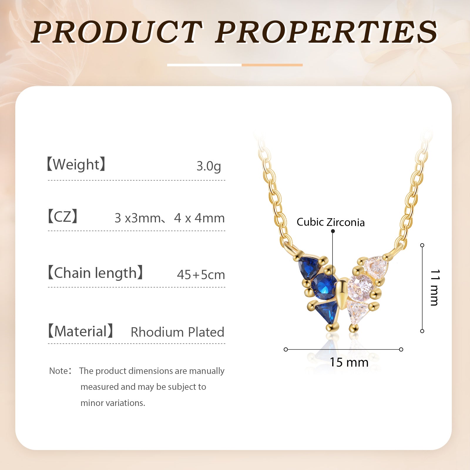Custom Birthstone Butterfly Necklace