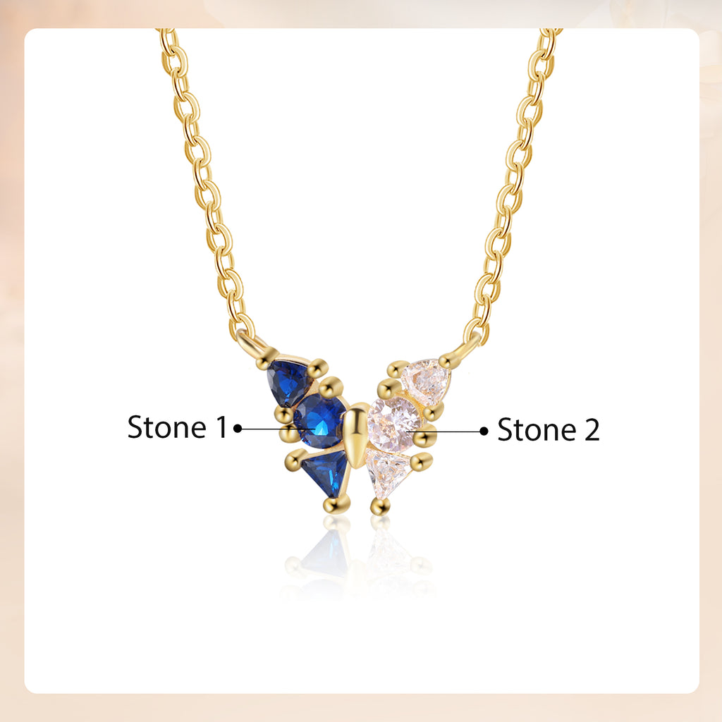 Custom Birthstone Butterfly Necklace