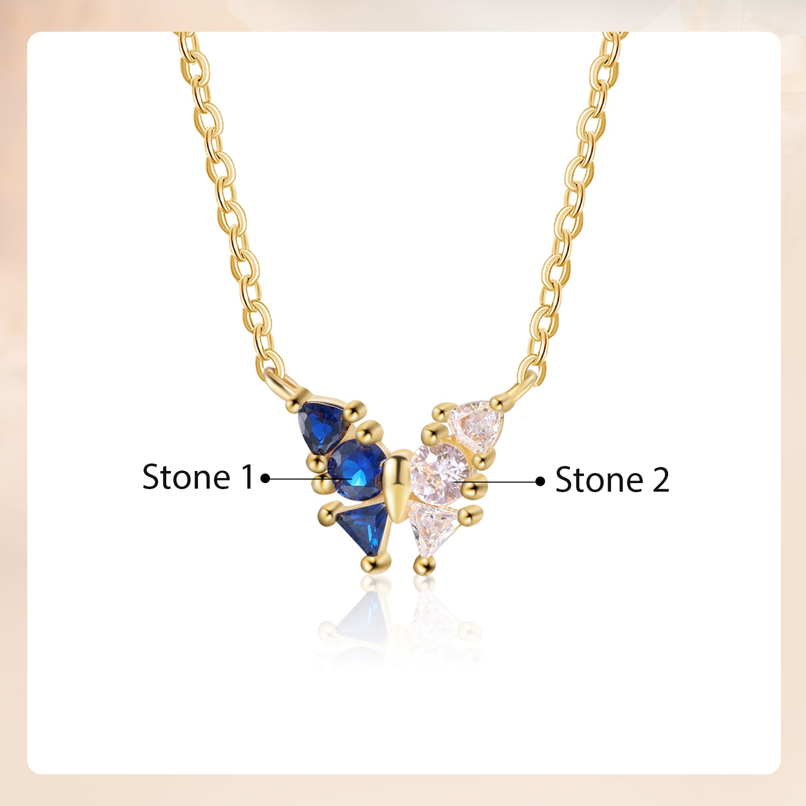 Custom Birthstone Butterfly Necklace
