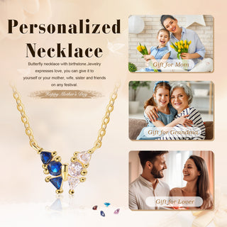 Custom Birthstone Butterfly Necklace