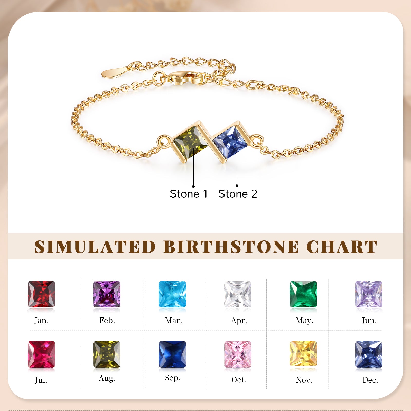 Custom Birthstone Bracelet