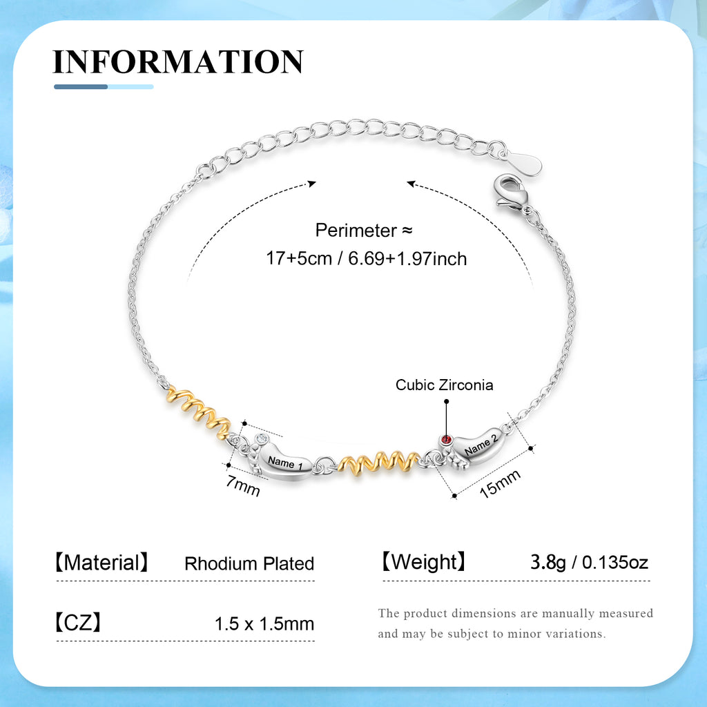 Custom Birthstone Foot Bracelet