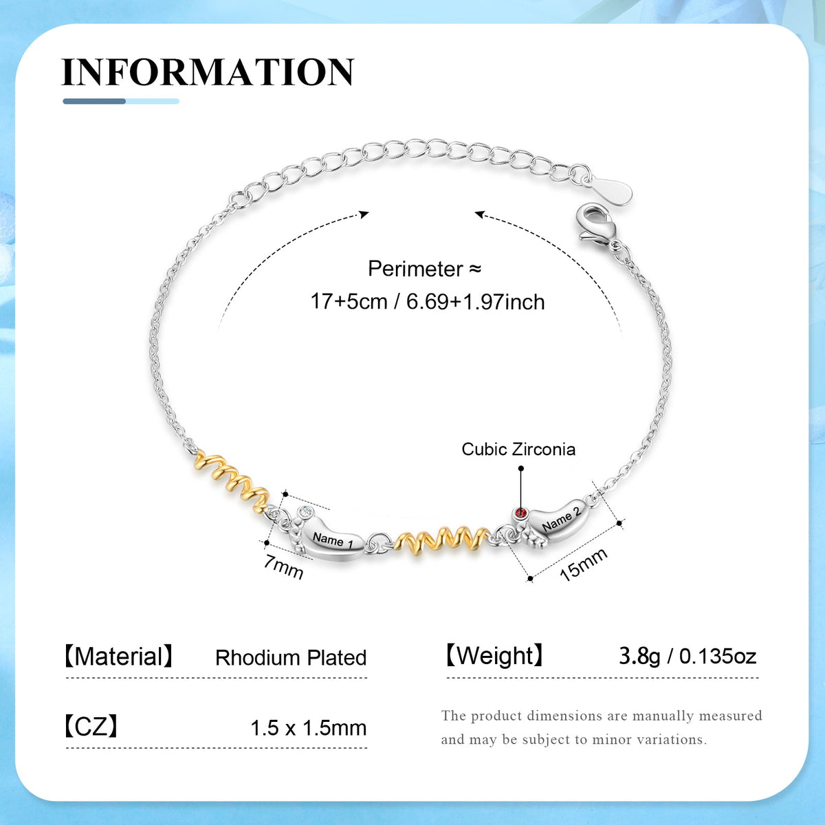 Custom Birthstone Foot Bracelet