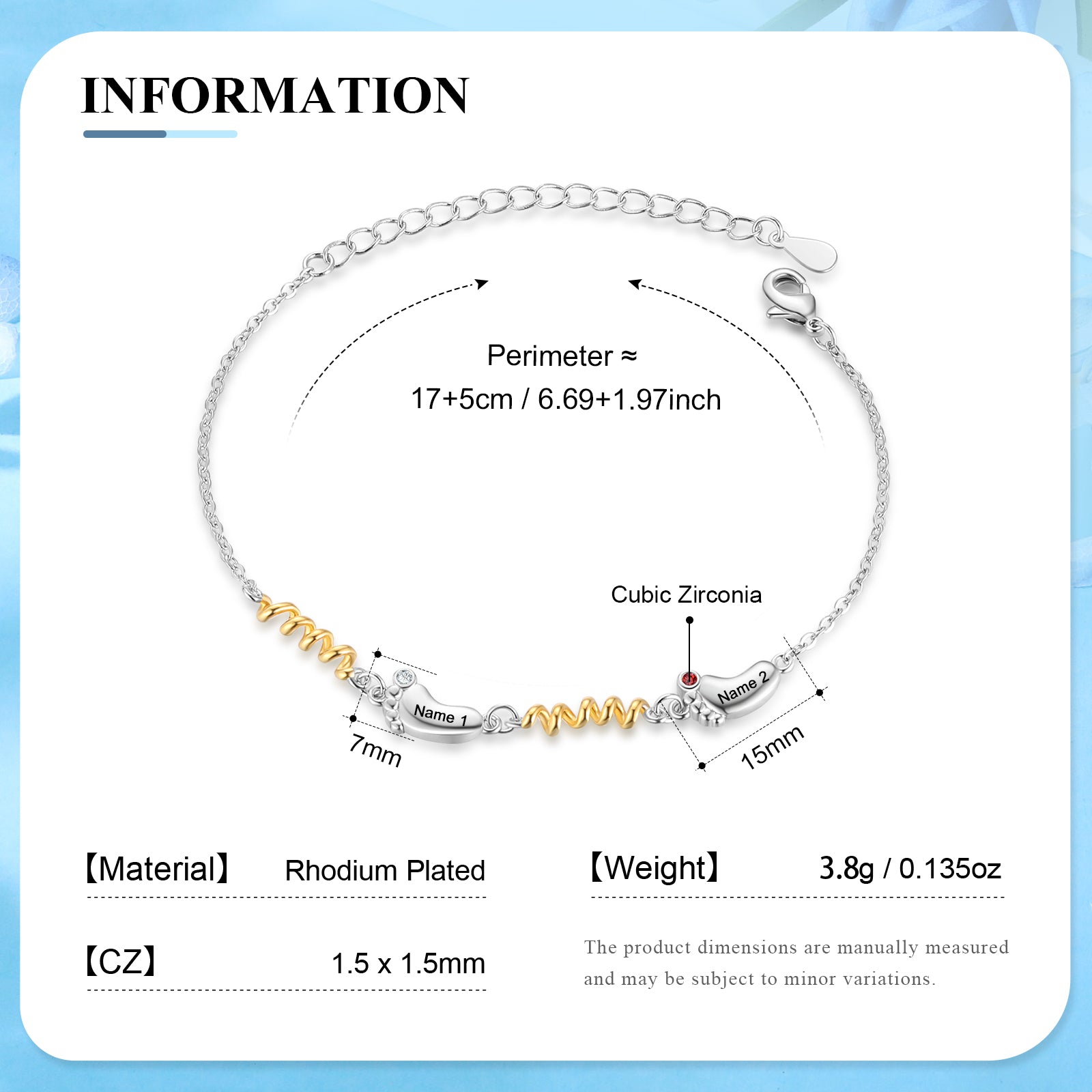 Custom Birthstone Foot Bracelet