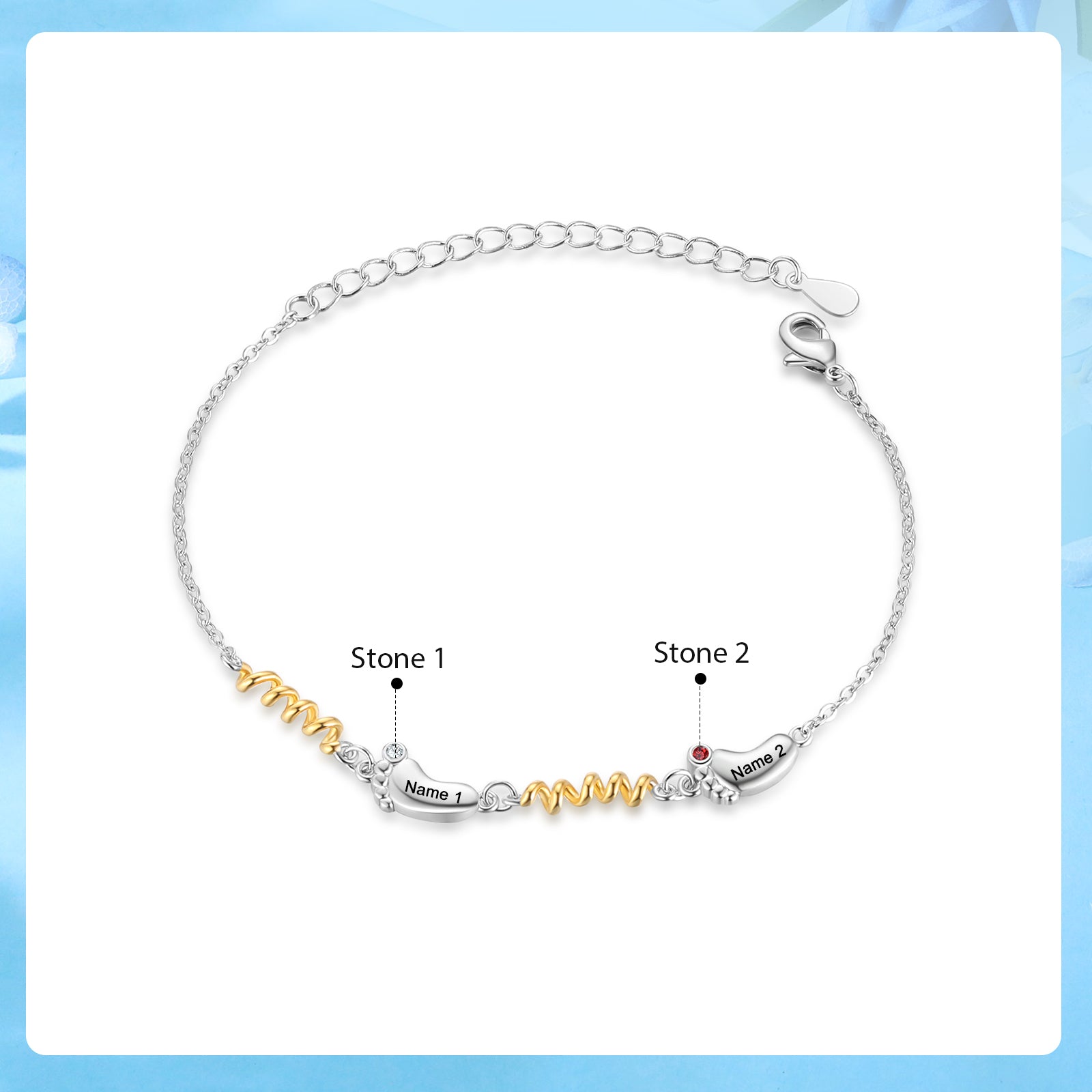 Custom Birthstone Foot Bracelet