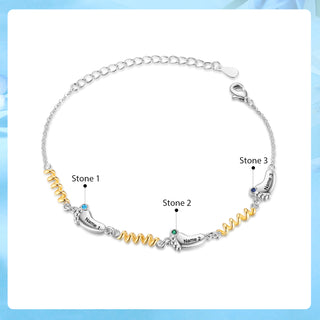 Custom Birthstone Foot Bracelet