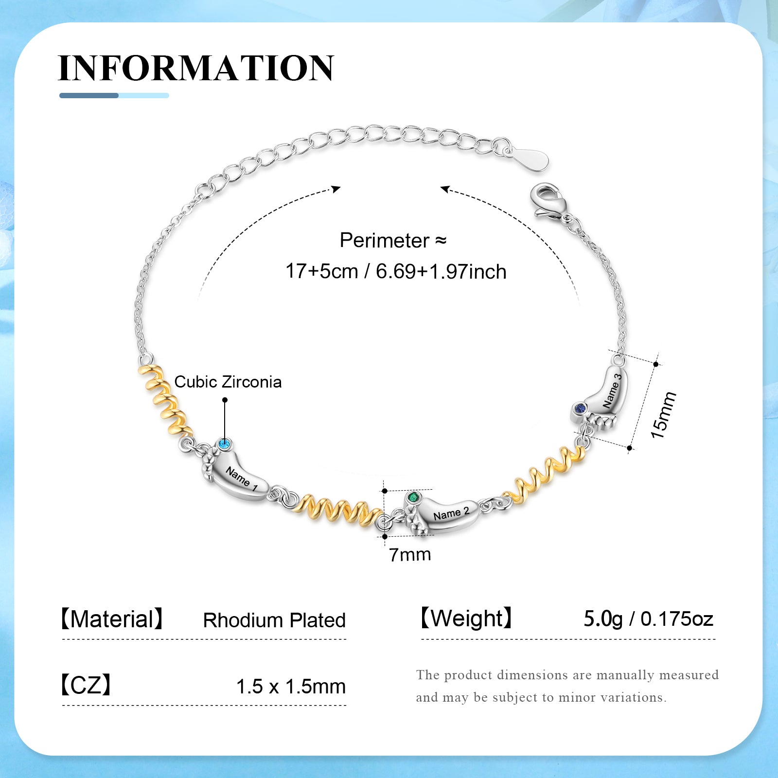 Custom Birthstone Foot Bracelet
