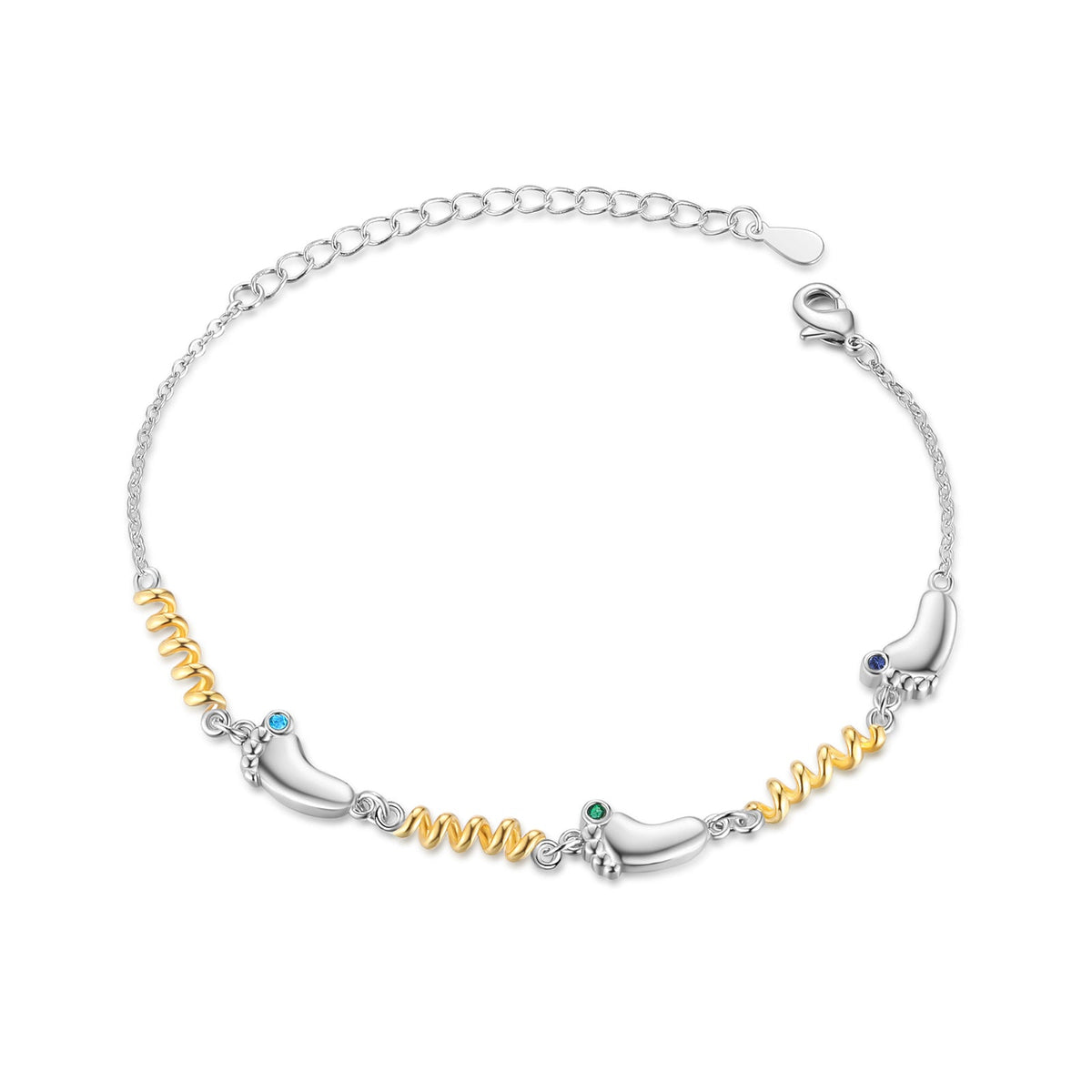 Custom Birthstone Foot Bracelet