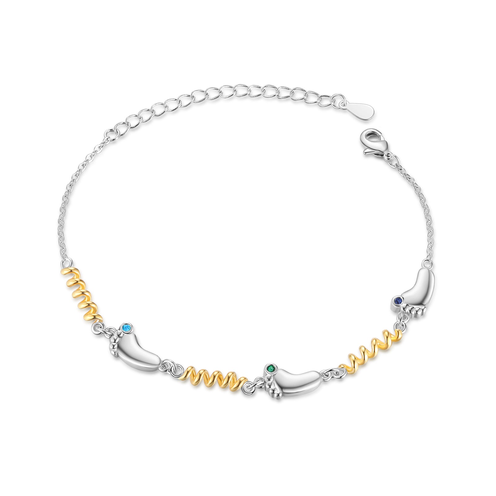 Custom Birthstone Foot Bracelet