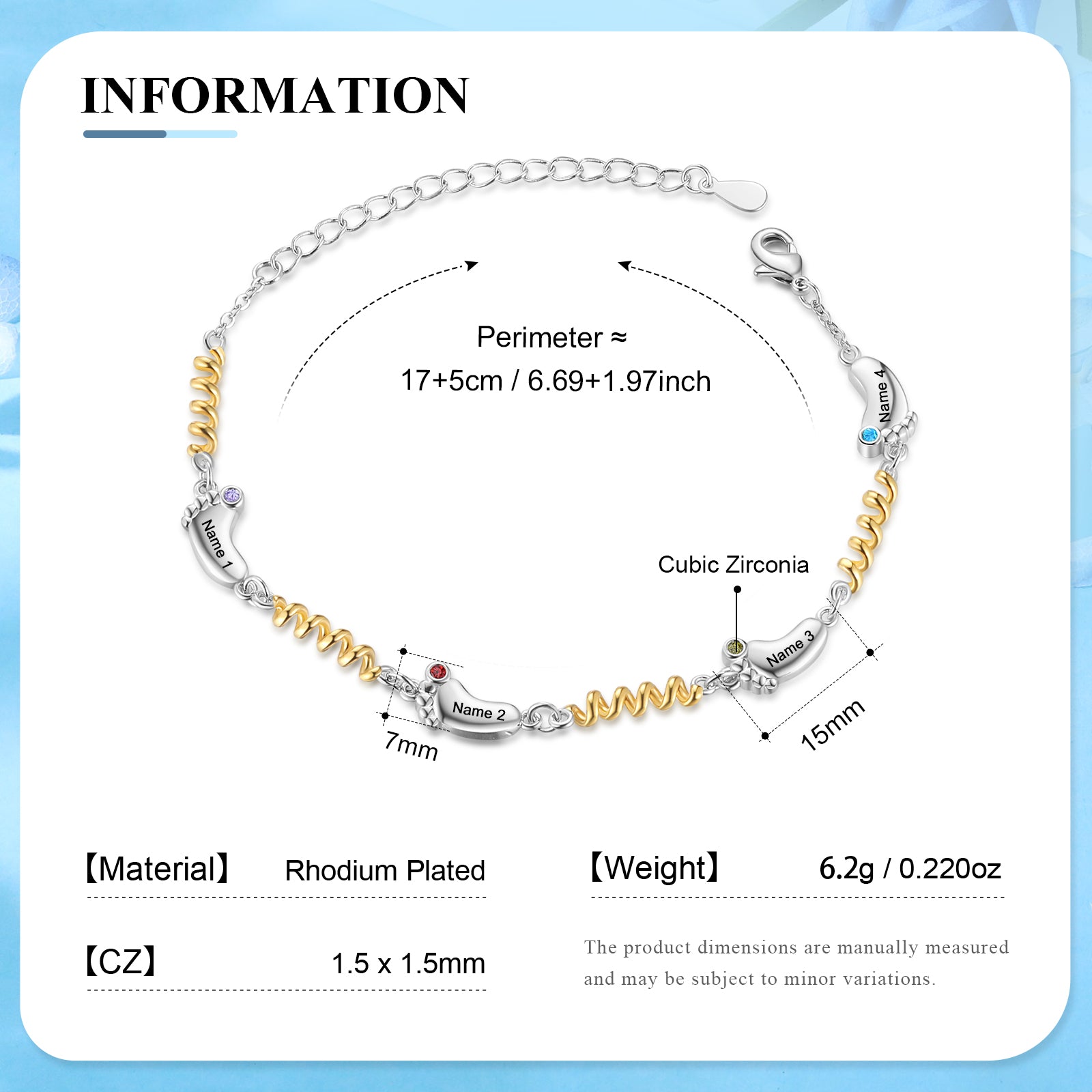 Custom Birthstone Foot Bracelet
