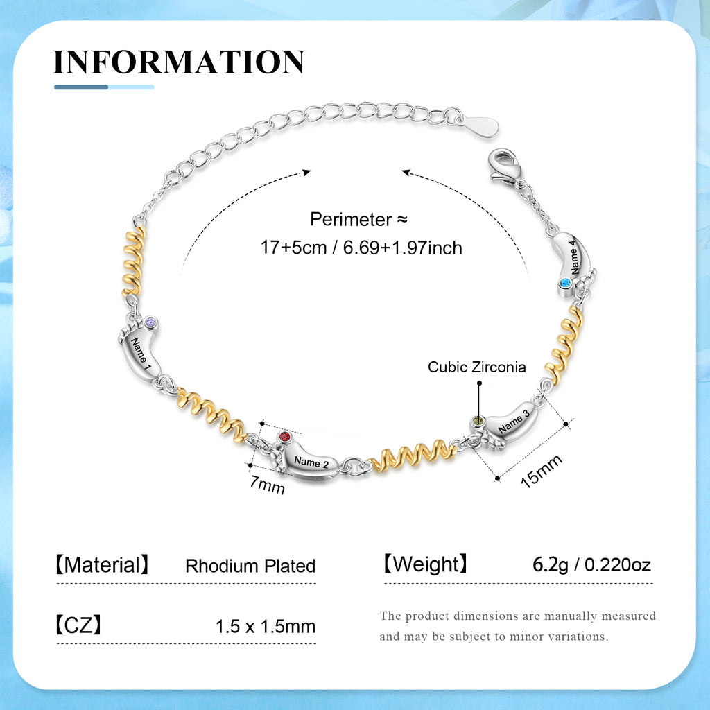 Custom Birthstone Foot Bracelet