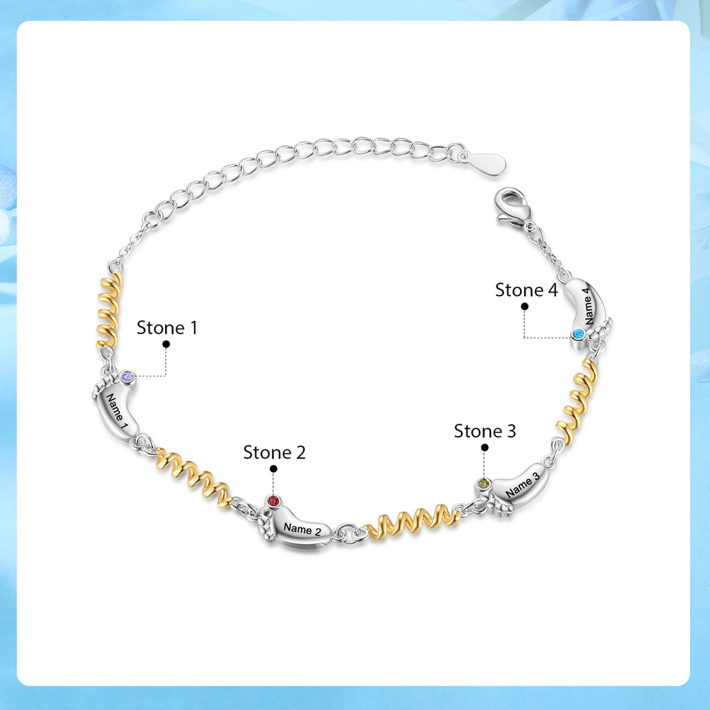 Custom Birthstone Foot Bracelet