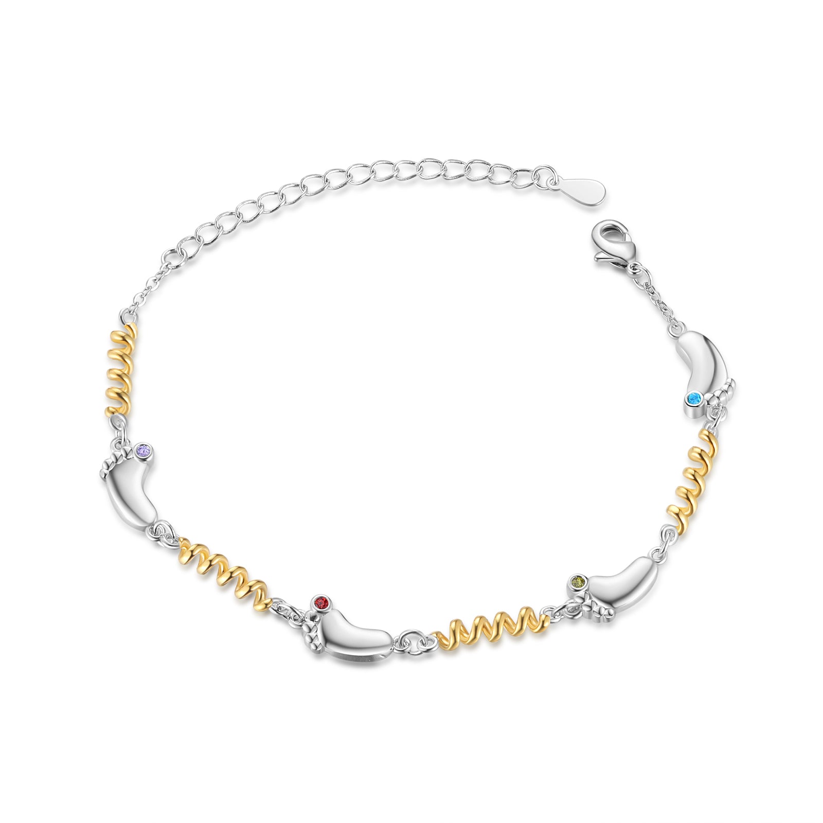 Custom Birthstone Foot Bracelet