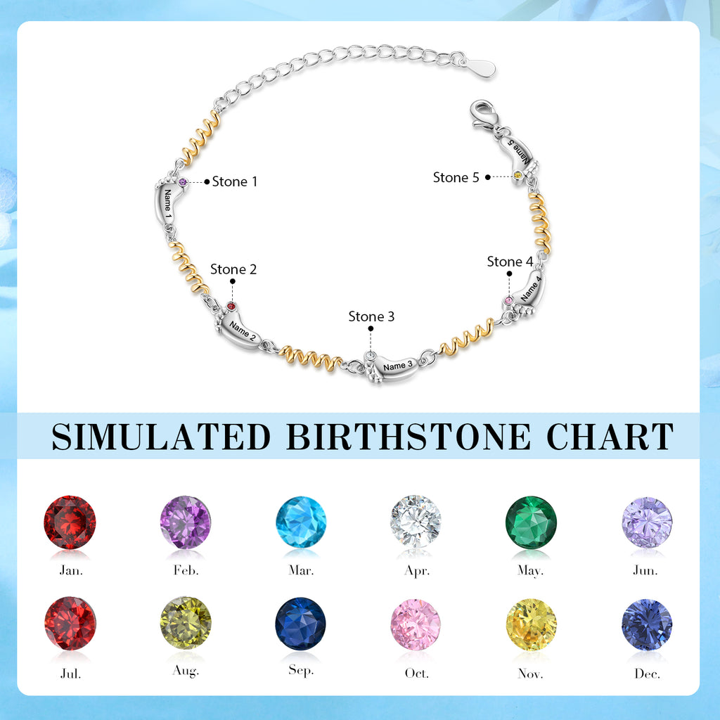 Custom Birthstone Foot Bracelet