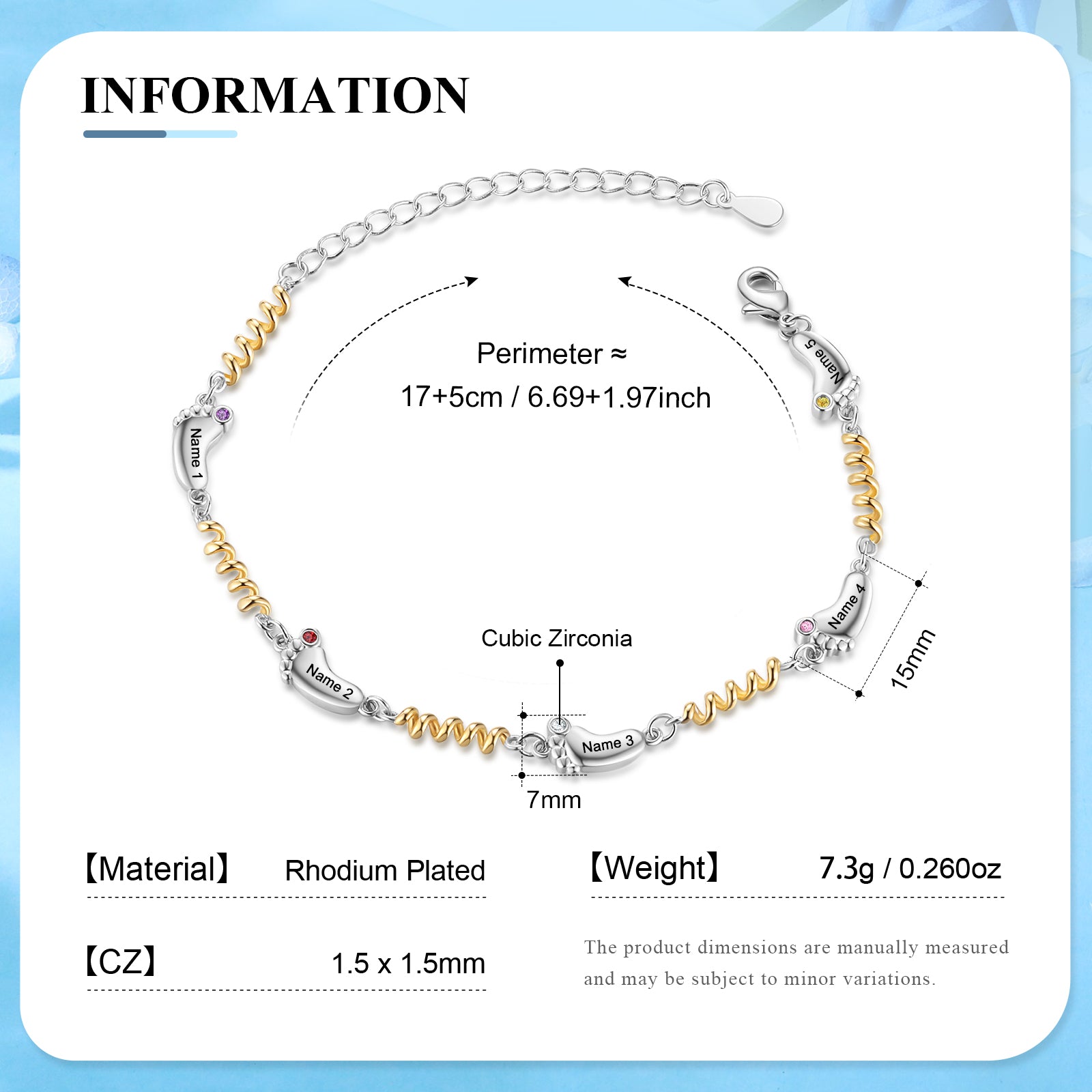 Custom Birthstone Foot Bracelet