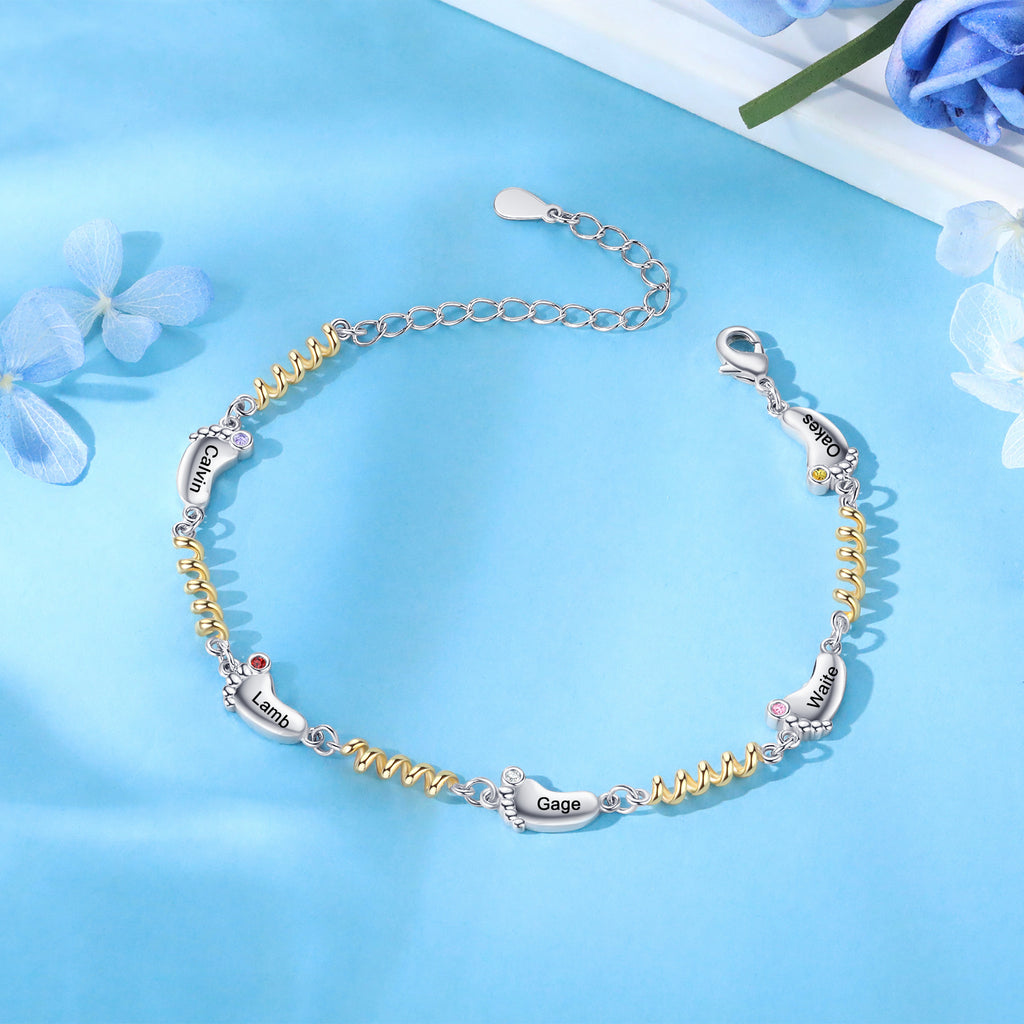 Custom Birthstone Foot Bracelet