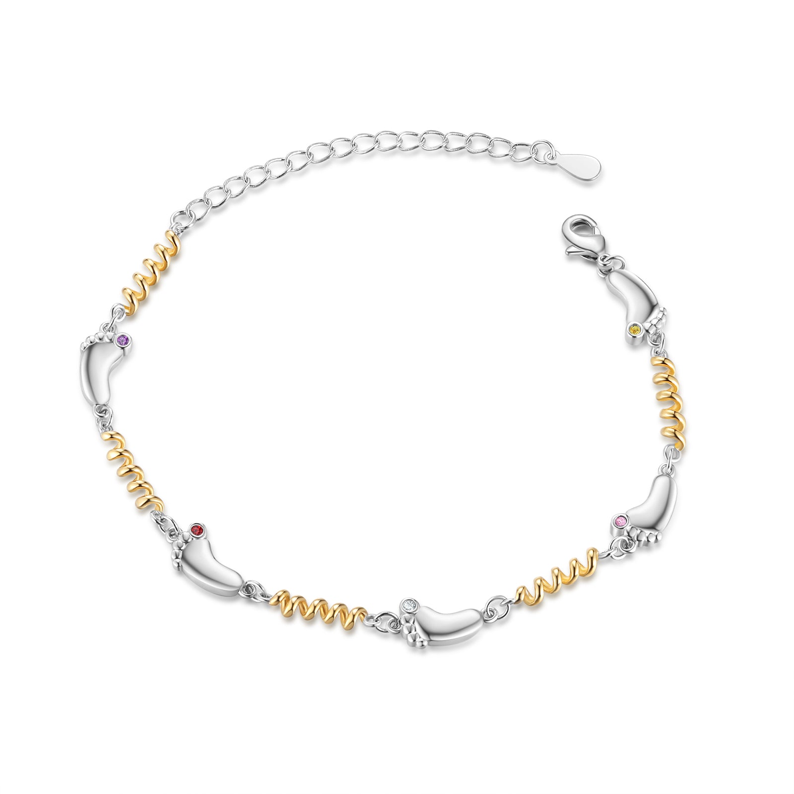 Custom Birthstone Foot Bracelet