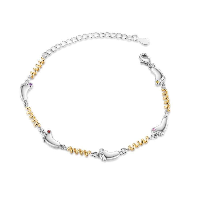 Custom Birthstone Foot Bracelet